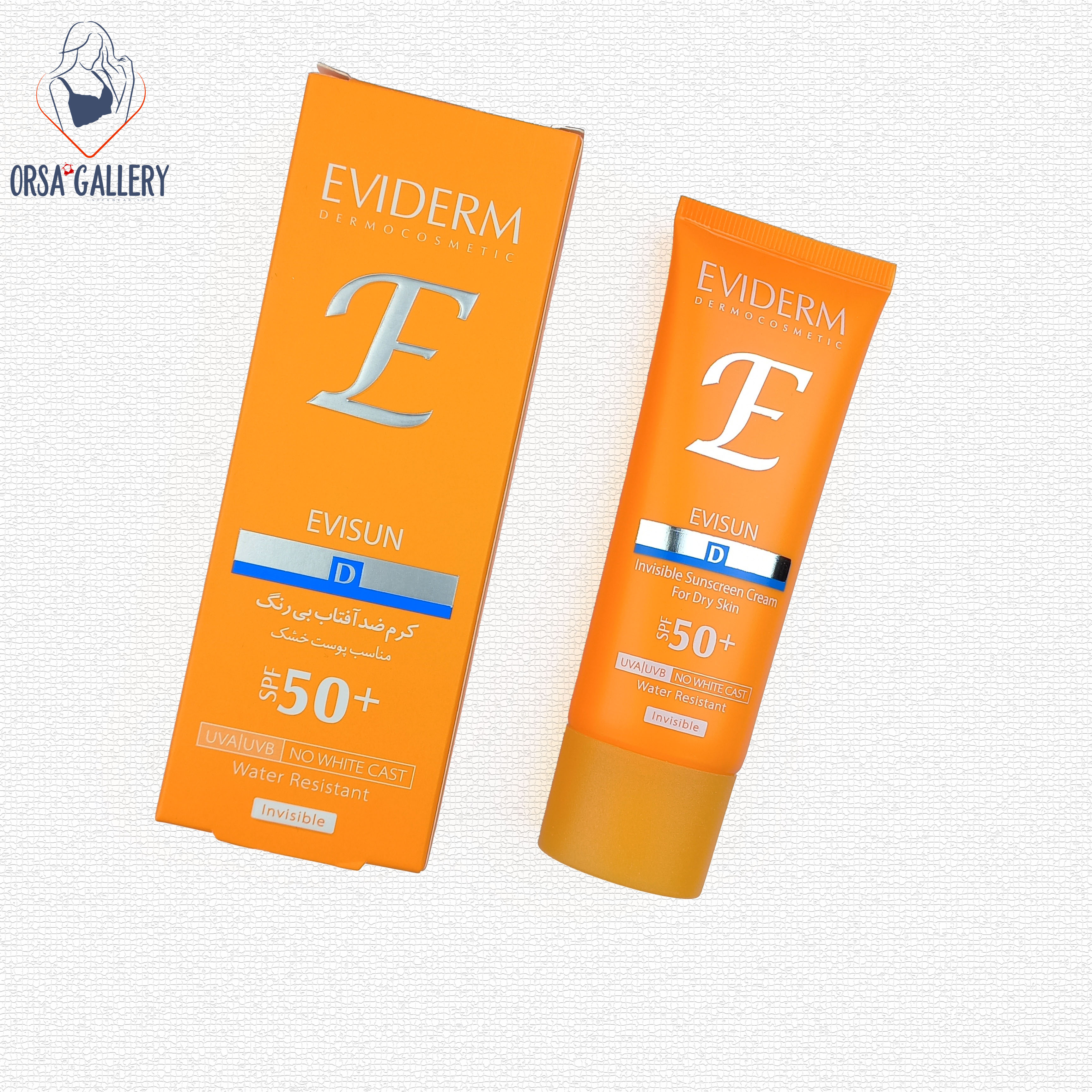 کرم ضدآفتاب بی رنگ پوست خشک +SPF50 اویدرم / Eviderm