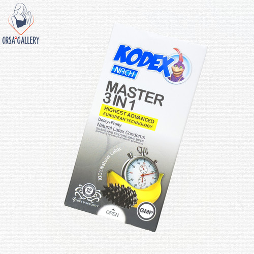 کاندوم مدل Master 3 In 1 بسته 12 عددی کدکس / Kodex