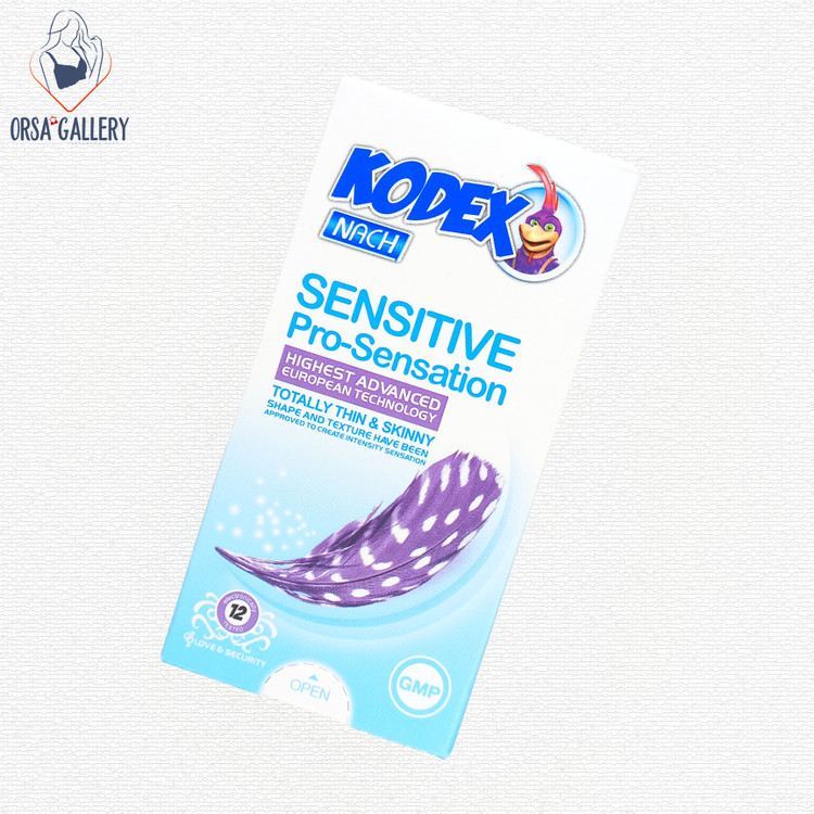 کاندوم حساس و نازک مدل Sensitive بسته 12 عددی کدکس / Kodex