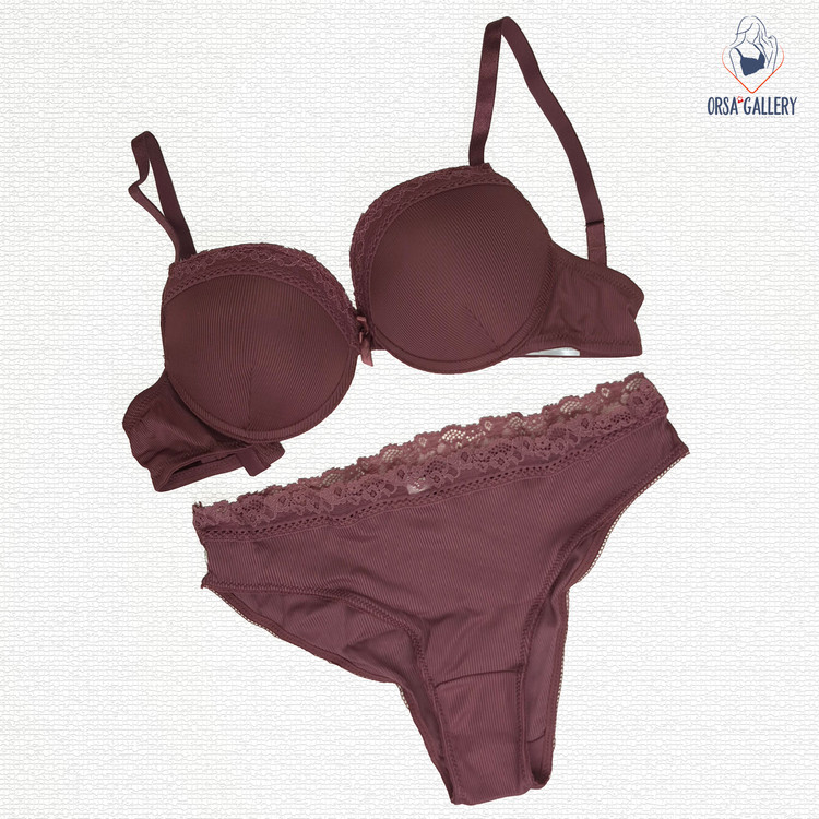 ست شورت و سوتین گیپور دار کد 4616 برند NBB