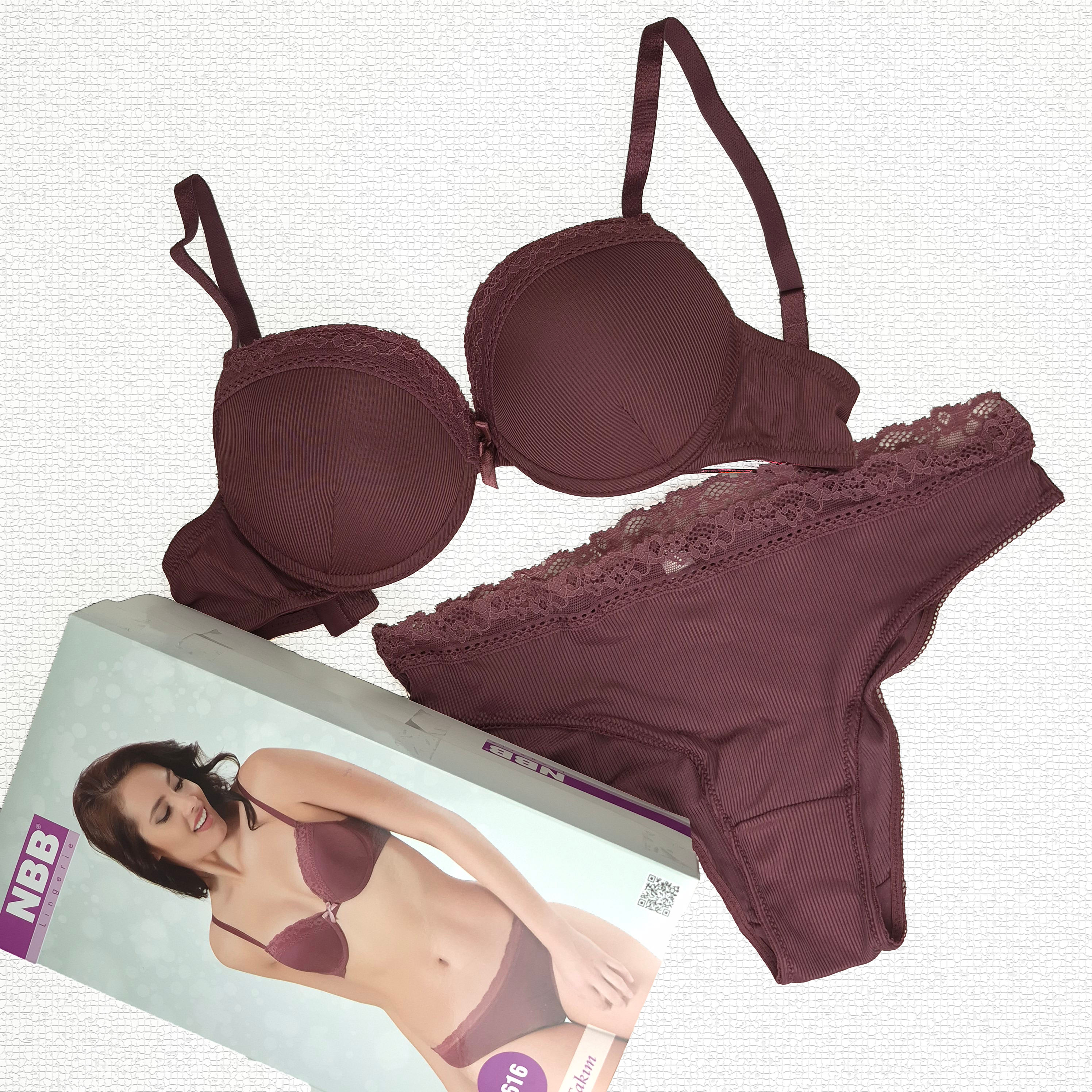 ست شورت و سوتین گیپور دار کد 4616 برند NBB