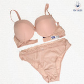 ست شورت و سوتین گیپور دار کد 4616 صورتی برند NBB