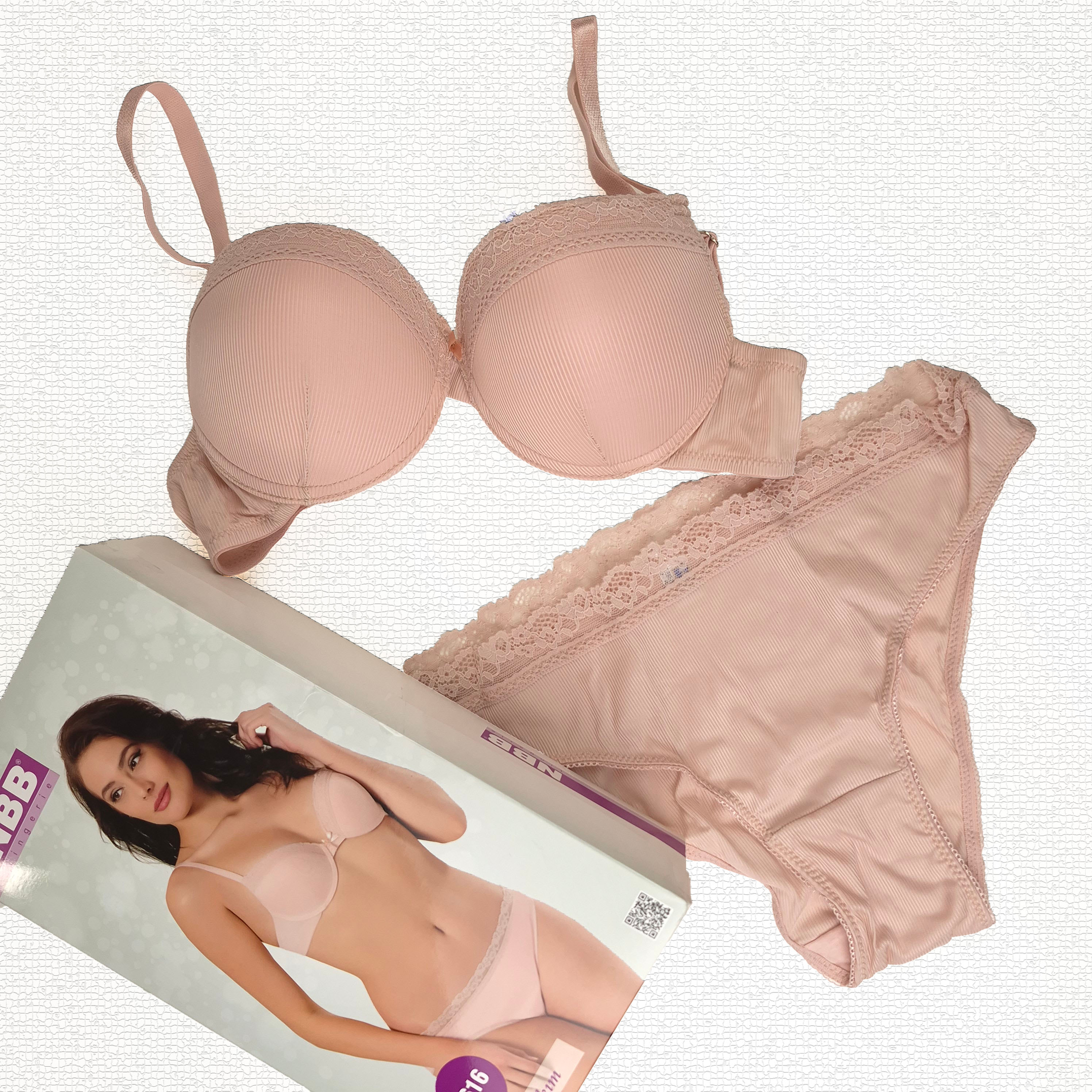 ست شورت و سوتین گیپور دار کد 4616 صورتی برند NBB