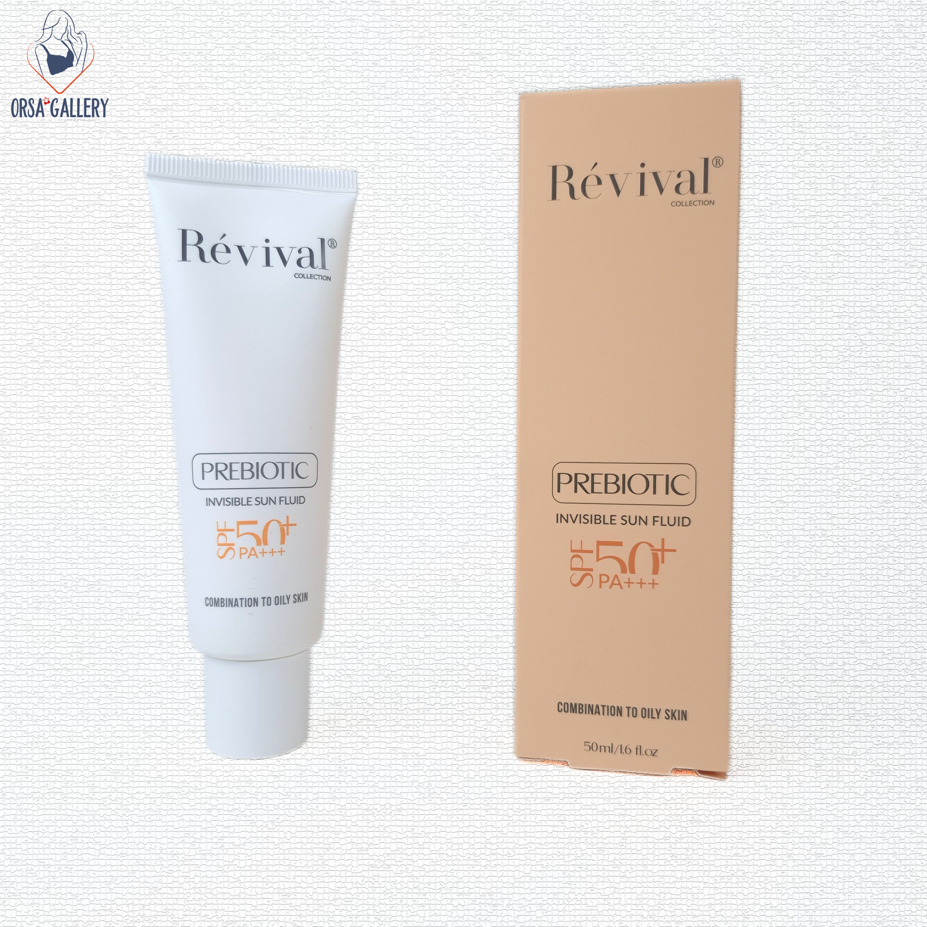 فلوئید ضدآفتاب بی رنگ مدل Prebiotic پوست چرب  SPF50 رویوال / Revival