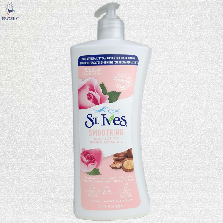 لوسیون بدن آبرسان گل رز و روغن آرگان سینت ایوز / ST. IVES