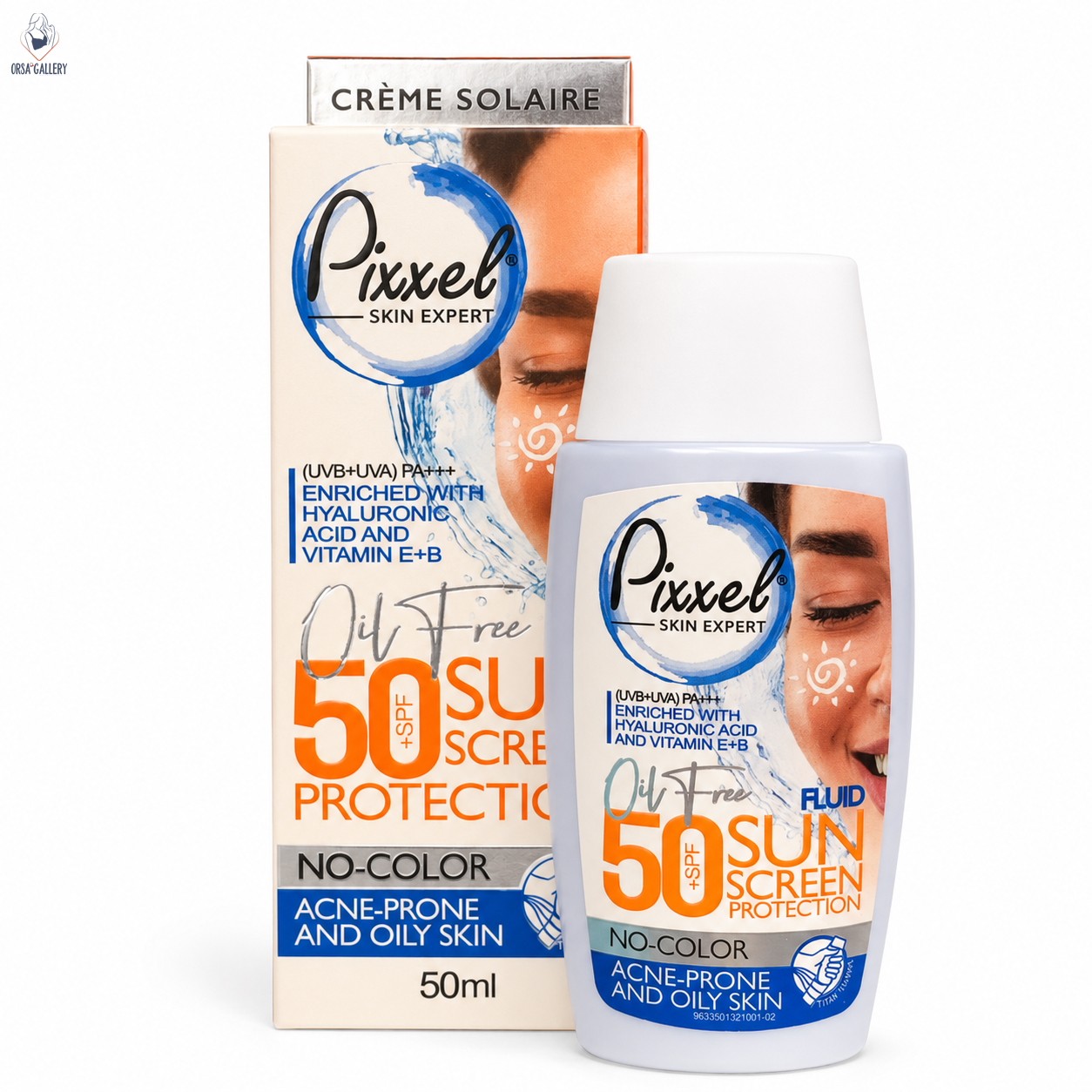 کرم ضد آفتاب بی رنگ پوست چرب +SPF50 پیکسل