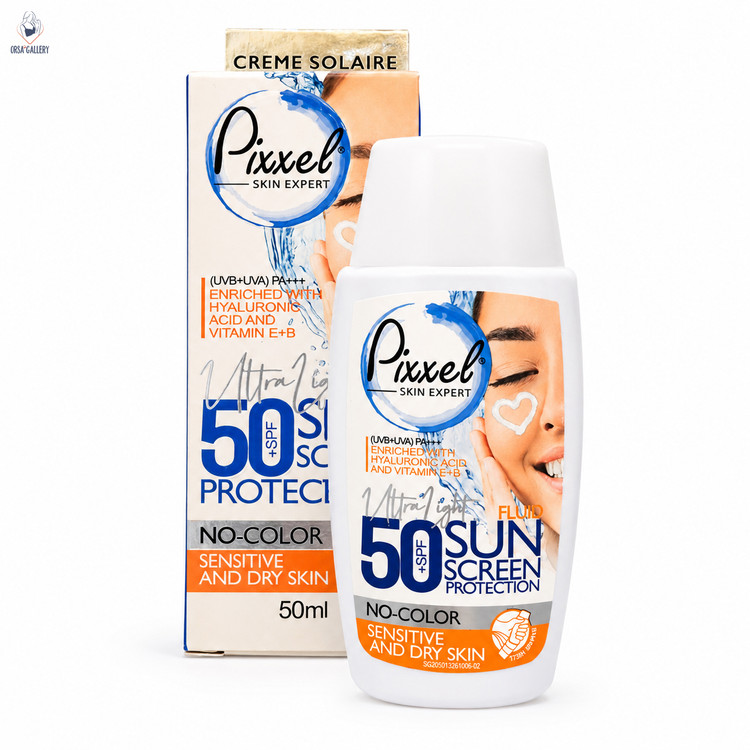 کرم ضد آفتاب بی رنگ پوست خشک +SPF50 پیکسل