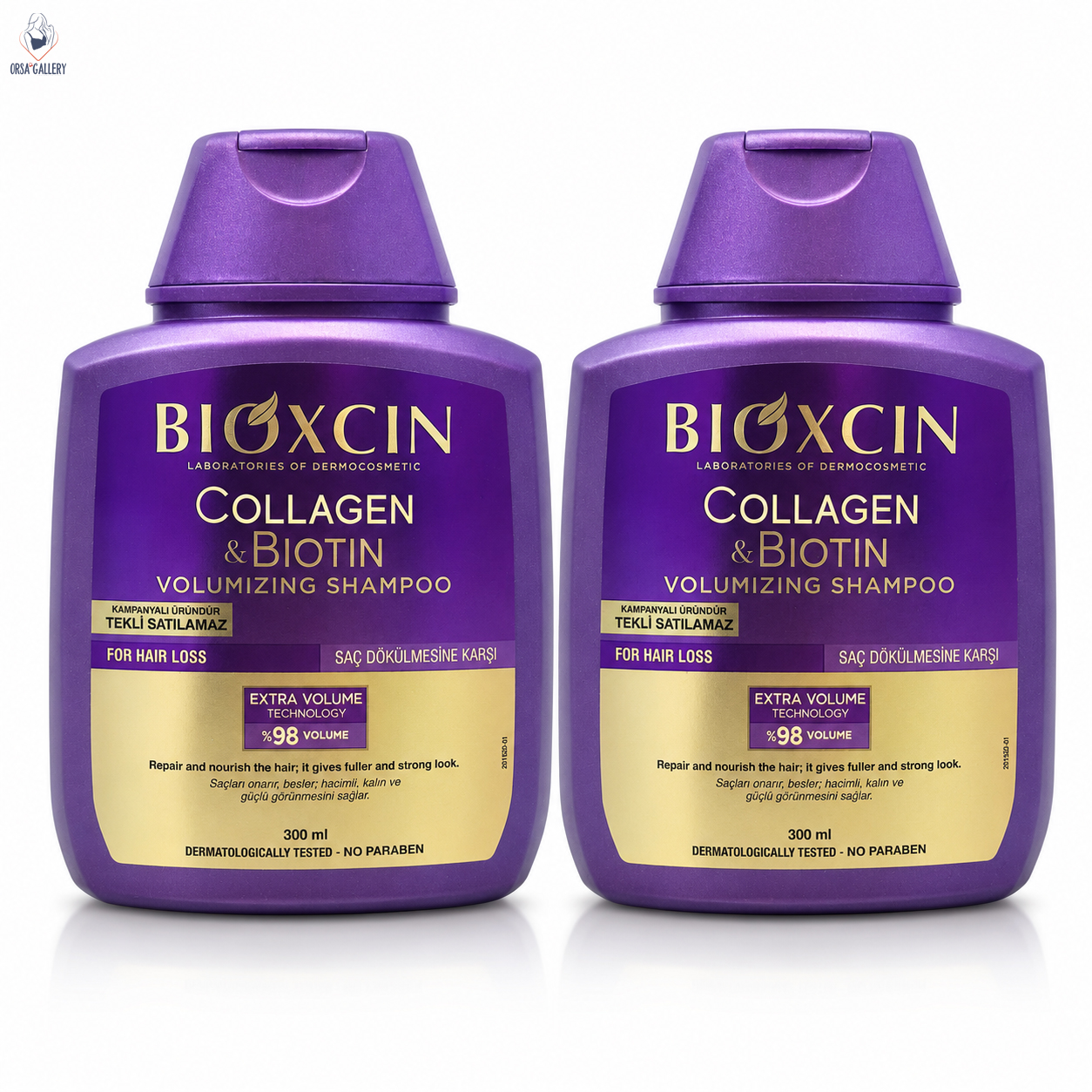 پک 2 عددی شامپو ضد ریزش و حجم دهنده کلاژن و بیوتین بیوکسین / BIOXCIN